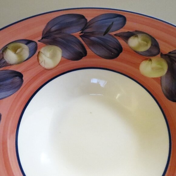 Large Pasta Serving Bowl Aurora 15.25" Fruit Decor Made in Italy - Picture 5 of 11